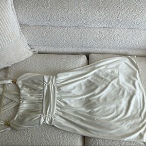 Elegant White Satin Dress 👗